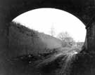 View north east from beneath the railway bridge, off Weedon Street (former rear access to Hadfields Works)