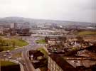 View of the Canal Basin, Exchange Street from Park Hill flats on Duke Street showing Park Square roundabout View of the Canal Basin, Exchange Street from Park Hill flats on Duke Street showing Park Square roundabout