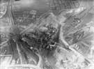 Aerial view of Nunnery Colliery at Junction of Woodburn Road, showing Broad Oaks Allotments at the top