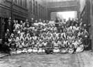 Members of the buffing department of Walker and Hall Ltd, silversmiths, Electro Works, junction of Howard Street and Eyre Street