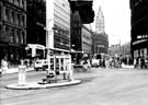 View: u08695 High Street looking towards Fargate with No. 4 Barclays Bank and No. 9 Austin Reed Ltd, men's outfitters