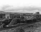 View: u08914 View from Tinsley Viaduct of the former Hadfield Co. Ltd., East Hecla Steelworks showing the Tinsley Gas holders to the right