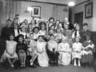 Group photograph of the Rechabite Queen at the meeting house of the Sheffield Rechabite Friendly Societies