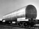 Aluminium tank and 25 ton axleload bogie designed for oil, powder and fertilizer bulk transportation and manufactured jointly by Alcan Industries Ltd. and English Steel Corporation Ltd., c. 1965