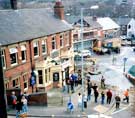 Burst water main outside the Yew Tree Inn (left), junction of Loxley Road and Dykes Lane, Malin Bridge