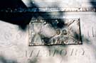 Detail from a gravestone in Sheffield Cathedral forecourt