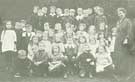 Teacher Mrs Jones with pupils of Stocksbridge School, c. 1910