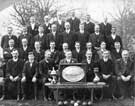 Group of men relating to the Hillsborough Park Bowling [Competition?], 1911