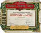 Sheffield Sunday School Union certificate of merit awarded to John Fowler, 12th March 1926