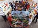 Banners made by schoolchildren for the Millennium celebrations