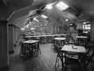 Interior of the British Restaurant, Barkers Pool during the war 