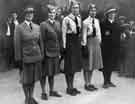 Grace Marian Getty (1st left), Commandant of the Women's Junior Air Corps