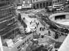 Construction of Castle Square looking towards High Street (top centre)