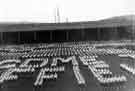 Visit of Queen Elizabeth II and HRH the Duke of Edinburgh to Hillsborough football ground to see the children's display during their visit of 27th October 1954. Visit of Queen Elizabeth II and HRH the Duke of Edinburgh to Hillsborough football ground to see the children's display during their visit of 27th October 1954.