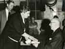 Presentation to Joyce Bradbury after 25 years service at James Neill and Co (Sheffield) Ltd, Summerfield Street c.1972