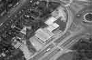 Aerial view of junction of Leppings Lane and Penistone Road North, Wadsley Bridge showing (centre) Shell Service Station