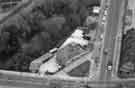 Aerial view of (right) Leppings Lane at junction with (bottom) Catch Bar Lane, Hillsborough showing (centre) Wortleys Guytee Ltd.,mill furnishers