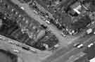 Aerial view of the junction of Burnell Road (top) and Borough Road with Penistone Road befpre ot was widened.