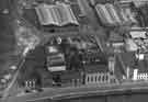 Aerial view of Nursery Street showing (l.to r.) Manchester Hotel (No.108); Crown Corn Mills, John Aizlewood Ltd., (No.92) flour millers (also called Provender Mill) and Holy Trinity Church