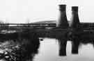 Cooling towers by the River Don at Tinsley showing (left) the Tinsley Viaduct (Tinsley Towers)