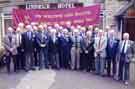 View: u10808 Group of World War Two veterans outside the Lindrick Hotel, No.226 Chippinghouse Road