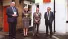 View: u10929 Ron Clayton (left) opening the Sheffield Flood trail at the Old Blue Ball public house, Bradfield Road showing (2nd right) Lord Mayor, Councillor Bill Jordan and (2nd left) Lady Mayoress, Mrs Jordan