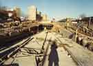 Construction of Supertram tunnel on Upper Hanover Street at the southern end of the tunnel looking North