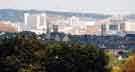 View from Meersbrook Park of the city centre and Highfield showing (left) Manpower Services Commission offices and Telephone House and (right) Bramall Lane football ground