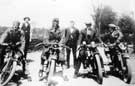Local bikers at The Sands, Bradfield between 1920-30