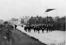 Parade along Ben Lane, possibly a Boys' Brigade or other church organisation, 1909