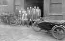 Group from Frank B. Roper, motorcycle dealer, engineer and garage, Nos.166 - 168 London Road, c. 1919