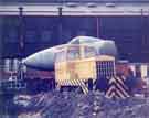 Shunting locomotive and part of a Vulcan Bomber aeroplane at Coopers (Metals) Ltd, Cardigan Works, Brightside Lane