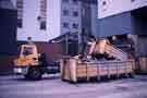 Loading skip onto skip lorry skip, Bernard Road incinerator