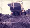 Gulley cleaning lorry depositing load, Sheffield City Council Cleansing Services Department 