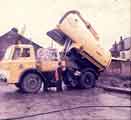 Gulley cleaning lorry depositing load, Sheffield City Council Cleansing Services Department 