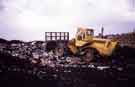 Bulldozer working on waste management tip, Sheffield City Council, Cleansing Services Department