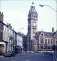 Town Hall from Leopold Street showing (left) No. 49 Ingrams Jewellers Ltd. and No. 55 Three Tuns public house