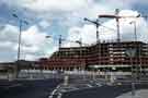View from St. Mary's Gate of the construction of the Manpower Services Commission building (later known as Moorfoot)