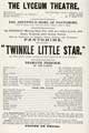 Advertisement for pantomime at Lyceum Theatre, December 1899