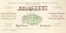 View: y03698 John Walsh Ltd., department store, High Street, Sheffield - letterhead