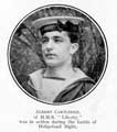 Albert Cartledge, of HMS Liberty was killed in action during the Battle of Heligoland Bight.