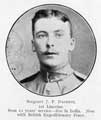 Sergeant J. F. Davison, 1st Lincolns [Lincolnshire Regiment]. Seen 12 years' service - five in India.  Now with British Expeditionary Force.