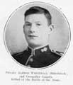 Private Alfred Whitehall (Shirebrook), 2nd Grenadier Guards; killed at the Battle of the Aisne
