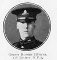 Gunner Robert Hunter, 128 Battery, Royal Field Artillery (RFA)