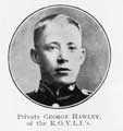 Private George Hawley, of the King's Own Yorkshire Light Infantry (KOYLI)
