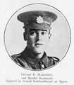 Private F. Hardesty, 2nd Border Regiment. Injured in trench bombardment at Ypres.