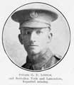 Private G. E. Linton, 2nd Battalion York and Lancaster Regiment. Reported missing.