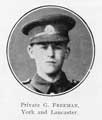 Private G. Freeman, York and Lancaster Regiment