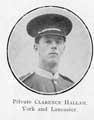 Private Clarence Hallam, York and Lancaster Regiment