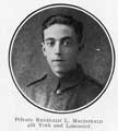 Private Reginald L. MacDonald, 4th York and Lancaster Regiment